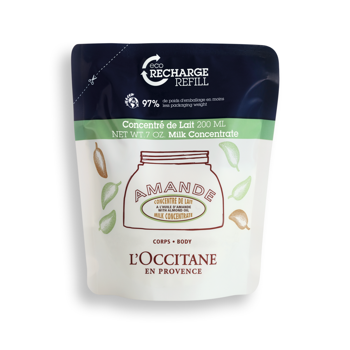 Badem koncentrovano mleko za telo - EKO pakovanje za dopunu